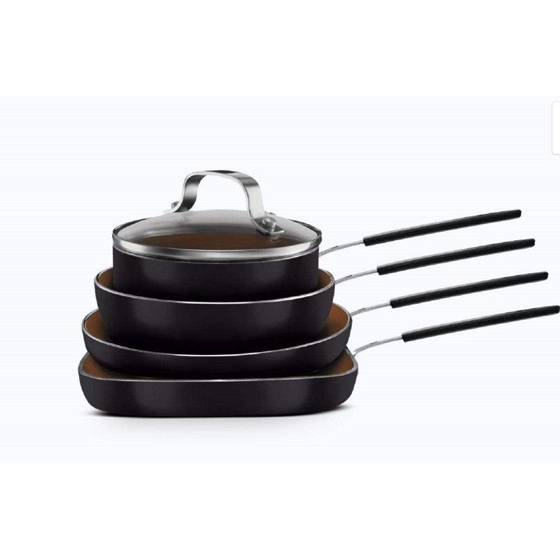 Gotham Steel Stackable Space Saving 5 Piece Copper Non Stick Mini Cookware Set