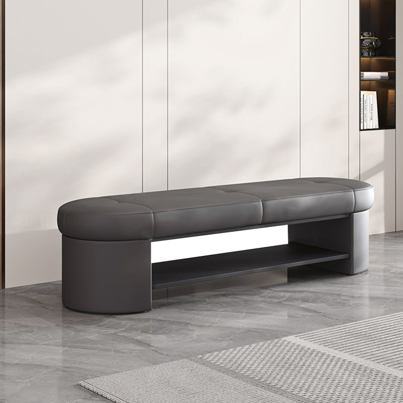 Upholstered Bench, Dark Gray
