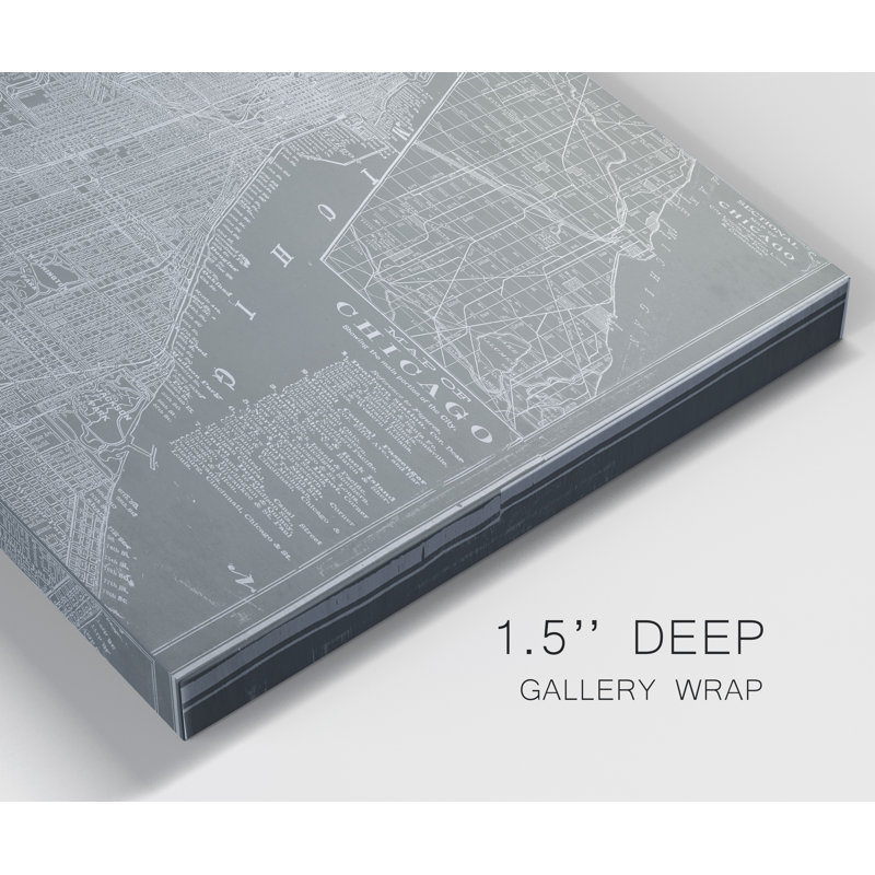 " City Map Of Chicago ", 12" H x 8" W x 1" D