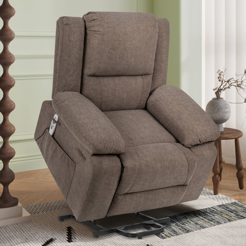 Fauteuil inclinable électrique avec massage, poche latérale, Brun