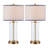 Quinita 23"  Glass Table Lamp Set with Touch Control,  LED Bulbs, USB Ports-1854854151