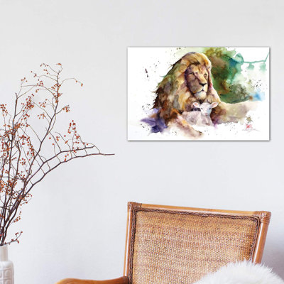 Lion and Lamb 1 Piece Wrapped Canvas Painting
