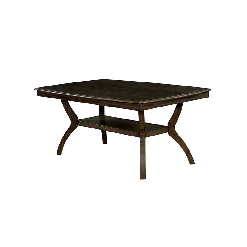 Table de salle à manger moderne moderne en noyer antique avec tablette inférieure ouverte 1pc