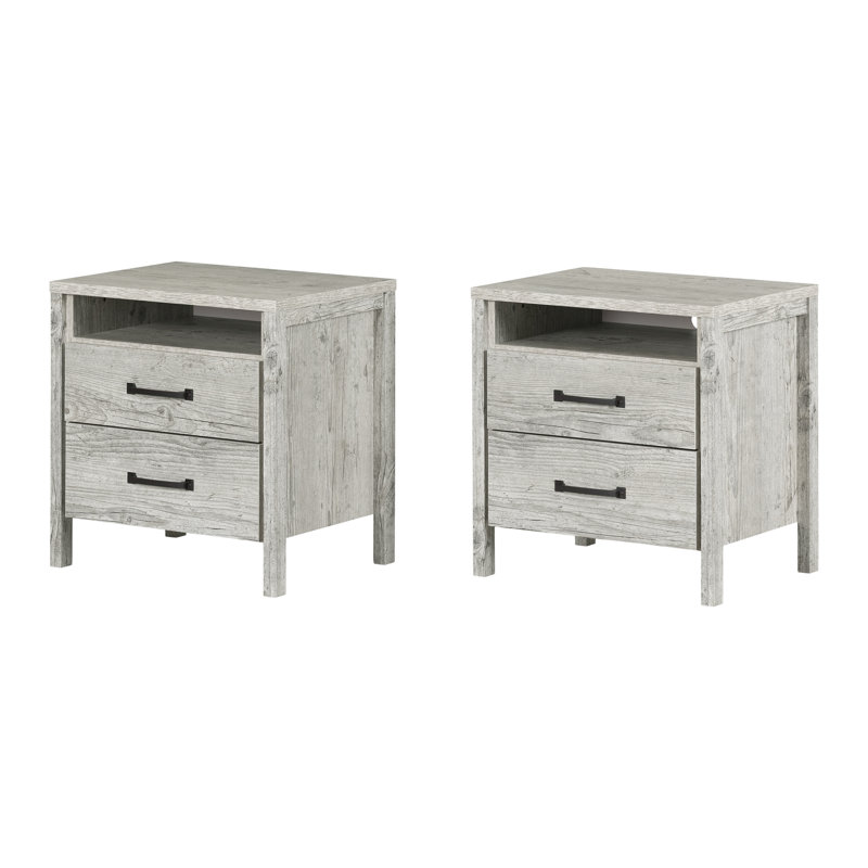 Tables de chevet Gravity érable gris, Pin maritime
