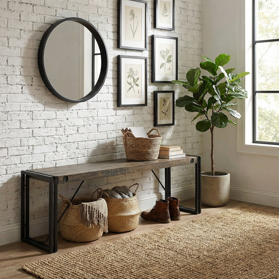 Cebes Metal Bench Ebern Designs