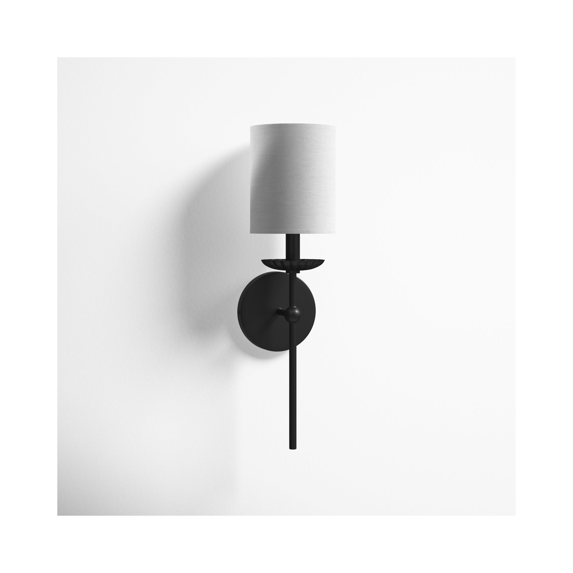 Olivette Single Light Dimmable Wall Sconces, Black, White
