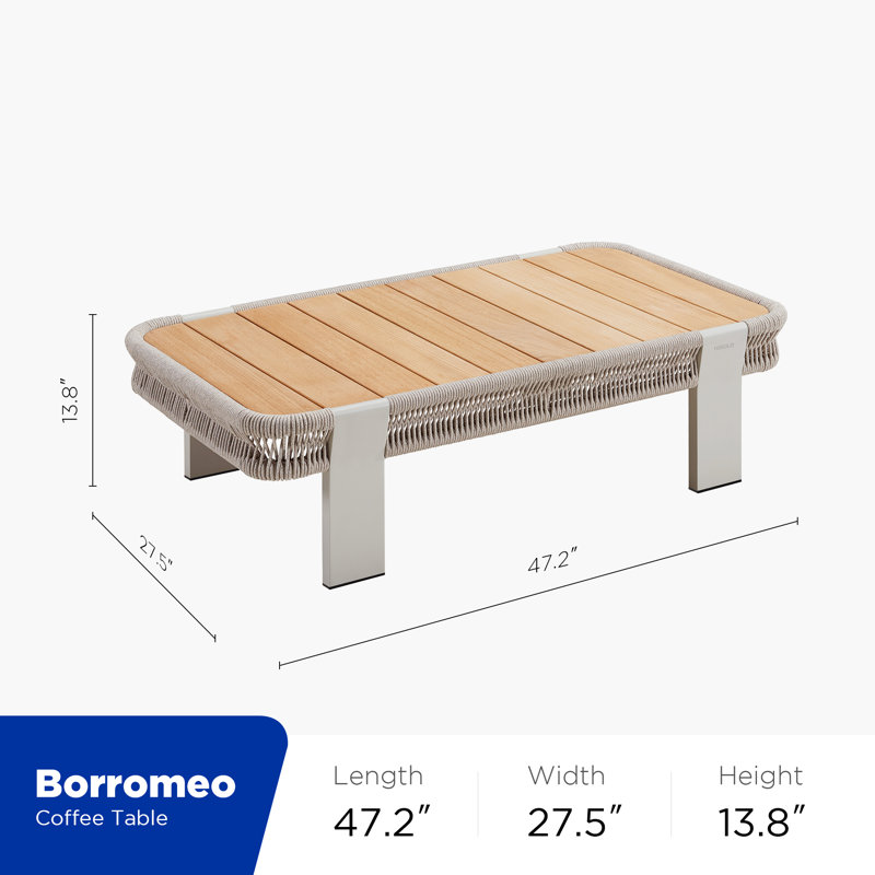 Table basse d'extérieur avec corde Borromeo