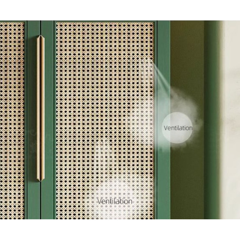 Armoire en rotin vert frais