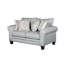 Ensemble de canapé et causeuse 2 pièces Tyea avec 8 coussins décoratifs, tissu gris bleu