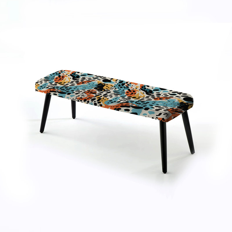 Banc rembourré à motif abstrait multicolore Wild Cheetah