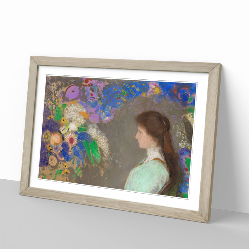 Violette Heymann by Odilon Redon - Picture Frame Painting, 48cm H x 65cm W x 2cm D, Oak