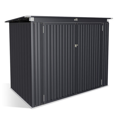 Storage Shed 3.3 X 5.6 Ft Metal Trash Shed Waterproof Outside Storage 