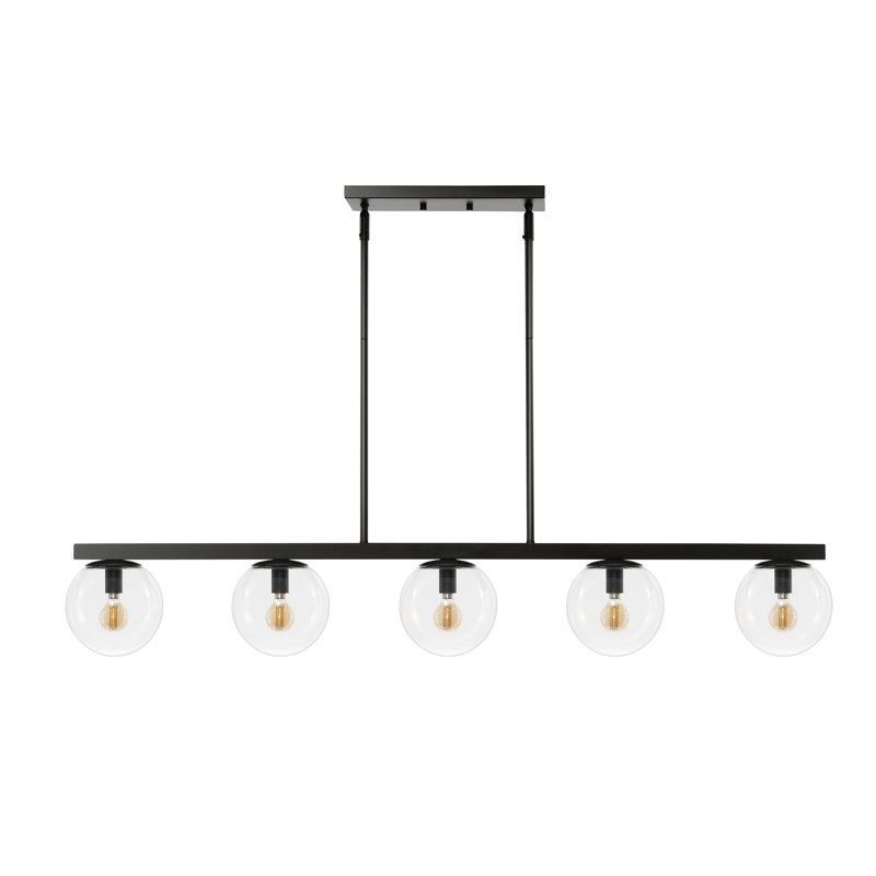 5 - Light Cluster Pendant, Black, Clear