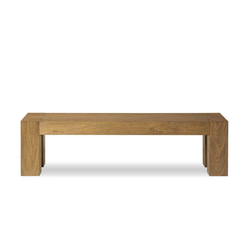 Banc en bois massif Graceson, H 19 po x l 58 po x P 19 po