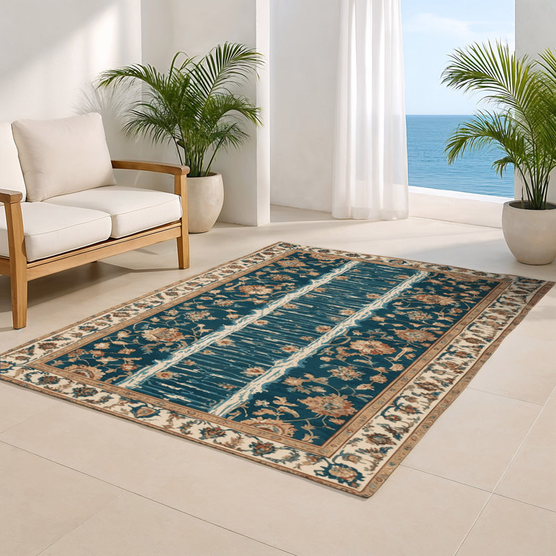 Persian Grey Indoor and Outdoor Area Rug, Rectangle 2' x 3'