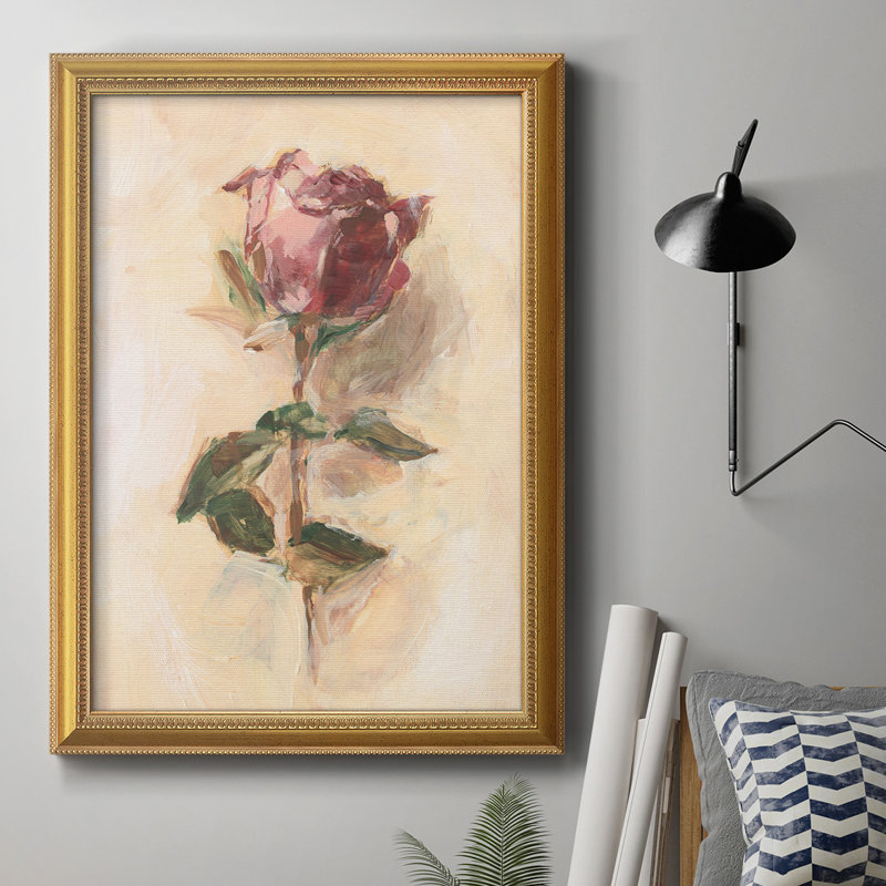Painterly Rose Study I, toile encadrée de qualité supérieure - prête à être accrochée, H 36 po x l 24 po x P 2,5 po