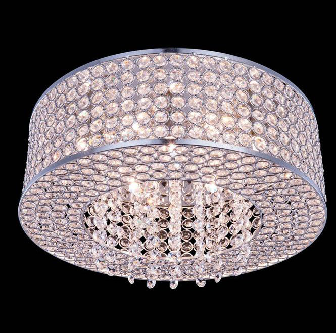Plafonnier encastré cylindrique de style lustre Lasater, H 5 po x l 16 po x P 16 po, G9 / à deux broches, 6 lumières