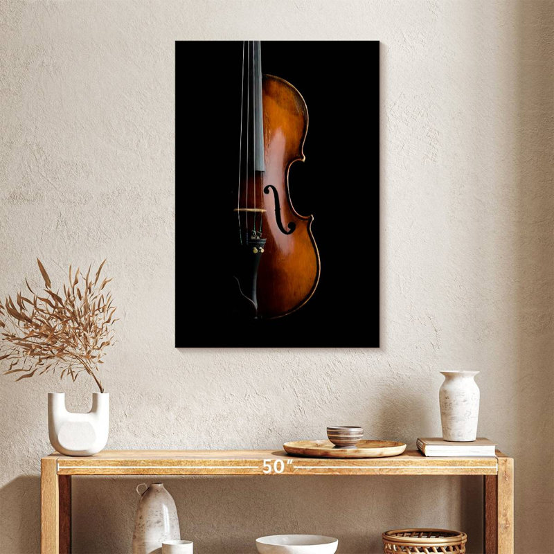 Abarca Shiny Violin On Black, 36" H x 24" W
