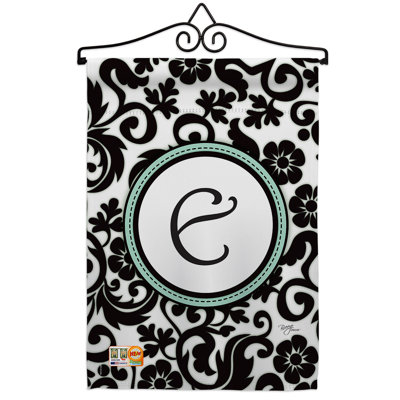 Damas initial en polyester 2 faces 19 x 13 po ensemble de drapeaux