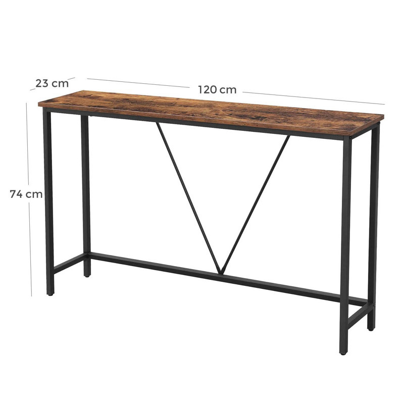 120cm Console Table, Rustic Brown