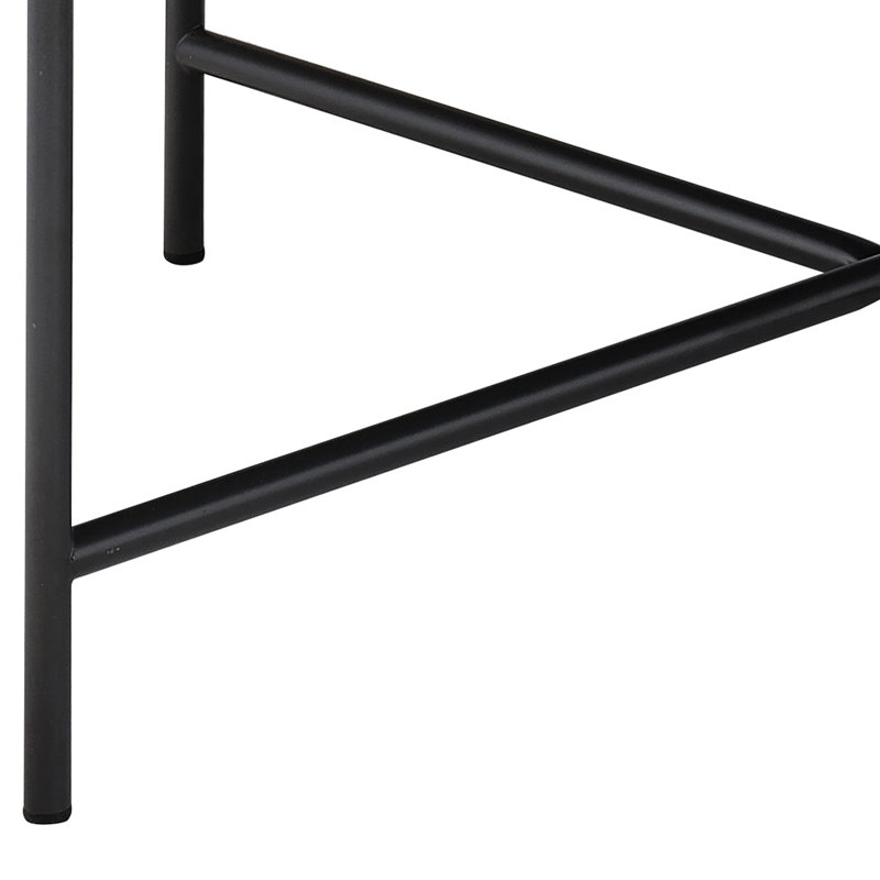 Table basse industrielle grise et noire avec surface en chêne patiné