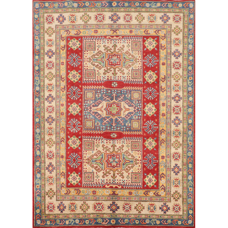Tapis géométrique Kazak fabriqué à la main 5