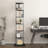 6-Tier Rotating Bookshelf, Floor Rack With Acrylic Plate And Anti-Toppling Base-61471295-61471294
