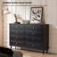 Armoire à huit tiroirs en bois d'hévéa noir 47,24 po
