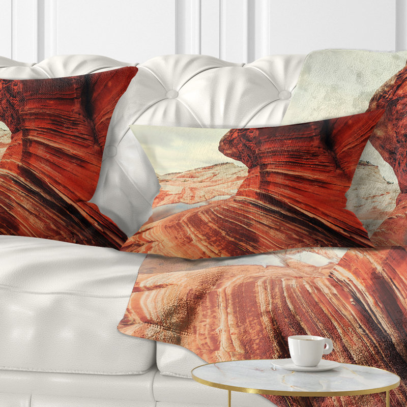 Coussin Vermillion, 12 po x 20 po, Lombaire