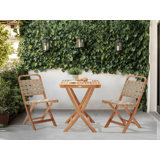 CALCIANO 2 - Person Acacia Wood Patio Dining Set with Square Table