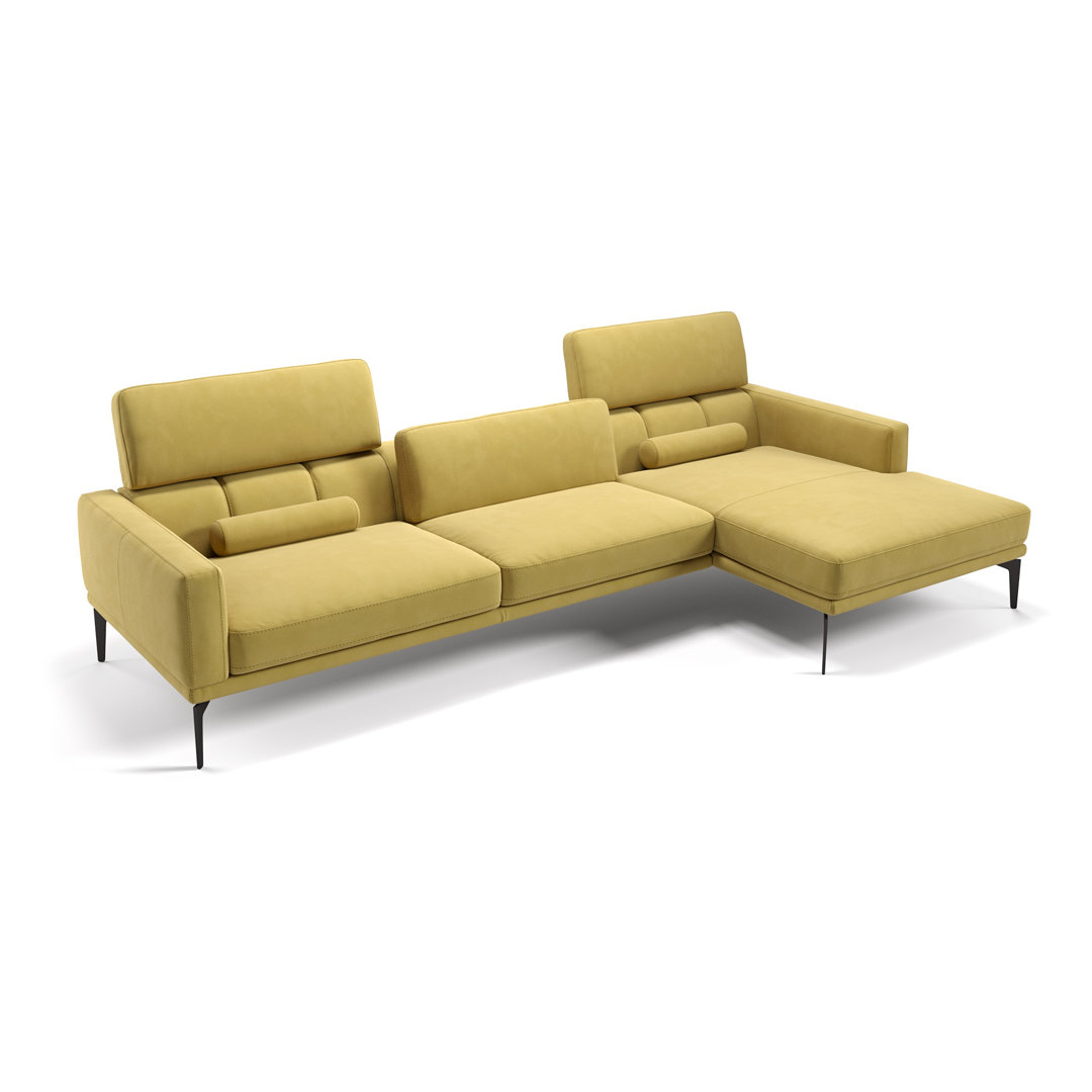 Perspections Stoff Ecksofa Czupka Cognac Links mit Funktionen