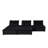 107.87 Lb Black Velvet Sectional , Quality 14.5" Seat Back Height Cozy