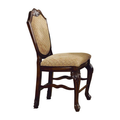 Ensemble de 2 chaises à hauteur de comptoir Loki de 24 po, tissu beige, couronne 