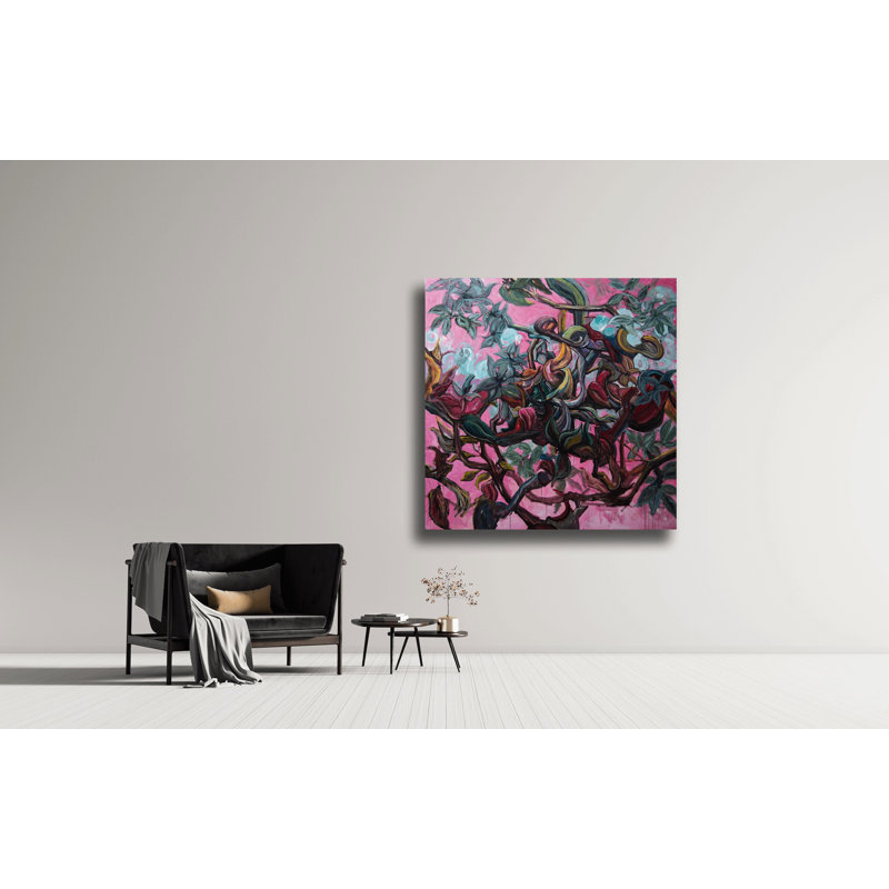 Aviary II - Artist Enhanced Canvas Print, 24" H x 24" W x 1" D, Wrapped Canvas