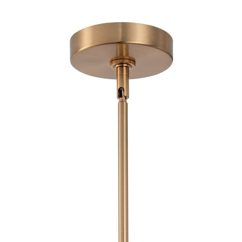 Adlan Farmhouse 1-Light Textured Glass Nickel Pendant Light, Gold