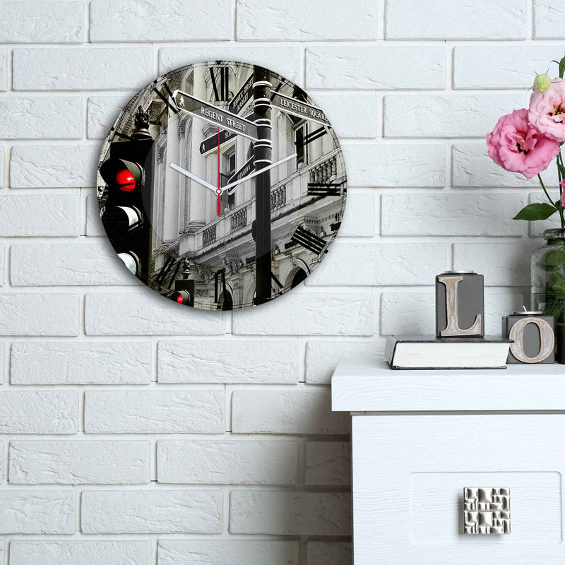 Horloge murale élégante Elegant, 11,8 pouces de diamètre | 100% panneau de fibres à densité moyenne avec une épaisseur de 0,2 pouce | Design élégant pour la maison ou le bureau | La montre moderne ajoute de la sophistication à n'importe quel espa