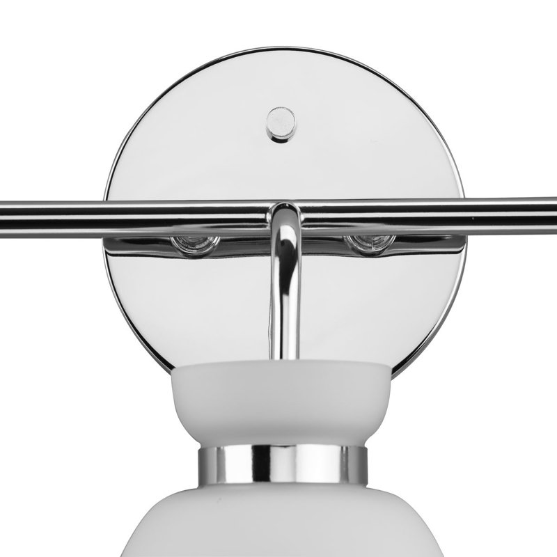 Lexie Polished Chrome 3-Light Vanity with Opal Glass Shades