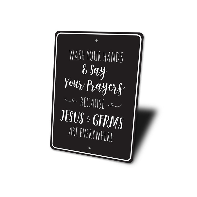 Panneaux religieux en aluminium «Say Your Prayers», H 18 po x l 12 po x P 0,06 po