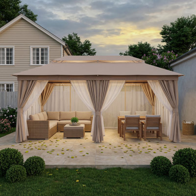 Yardgrace 10'X20' Soft-top Double-Roofed Steel Patio Gazebo