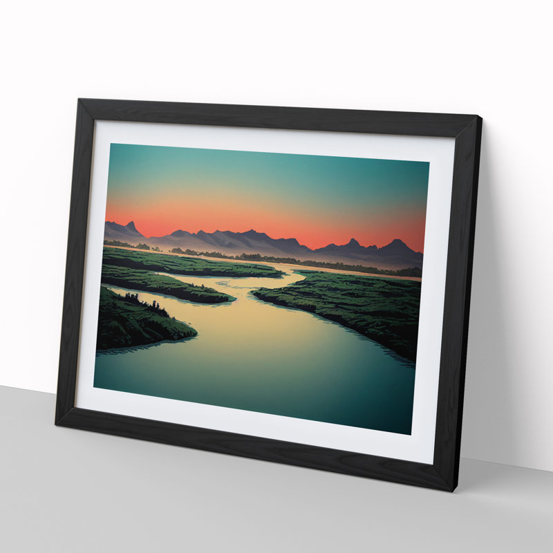 Mountain River Vol.5 - Framed Print, Black Framed, 46cm H x 64cm W x 2cm D