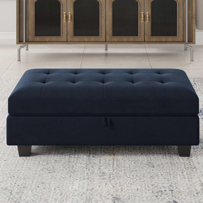 Chaurice 46.9'' Long Upholstered Flip Top Storage Bench Storage Ottoman Seat Footstool