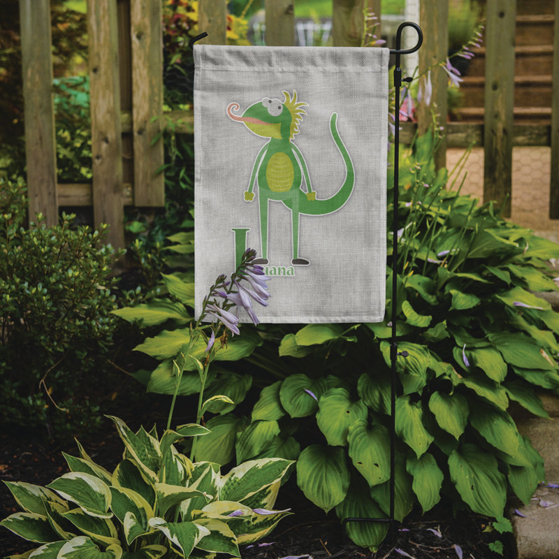 Alphabet i pour iguane 2 côtés en polyester 15 x 11 po drapeau de jardin