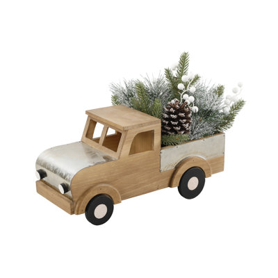 Camion de Noël en bois mélangé