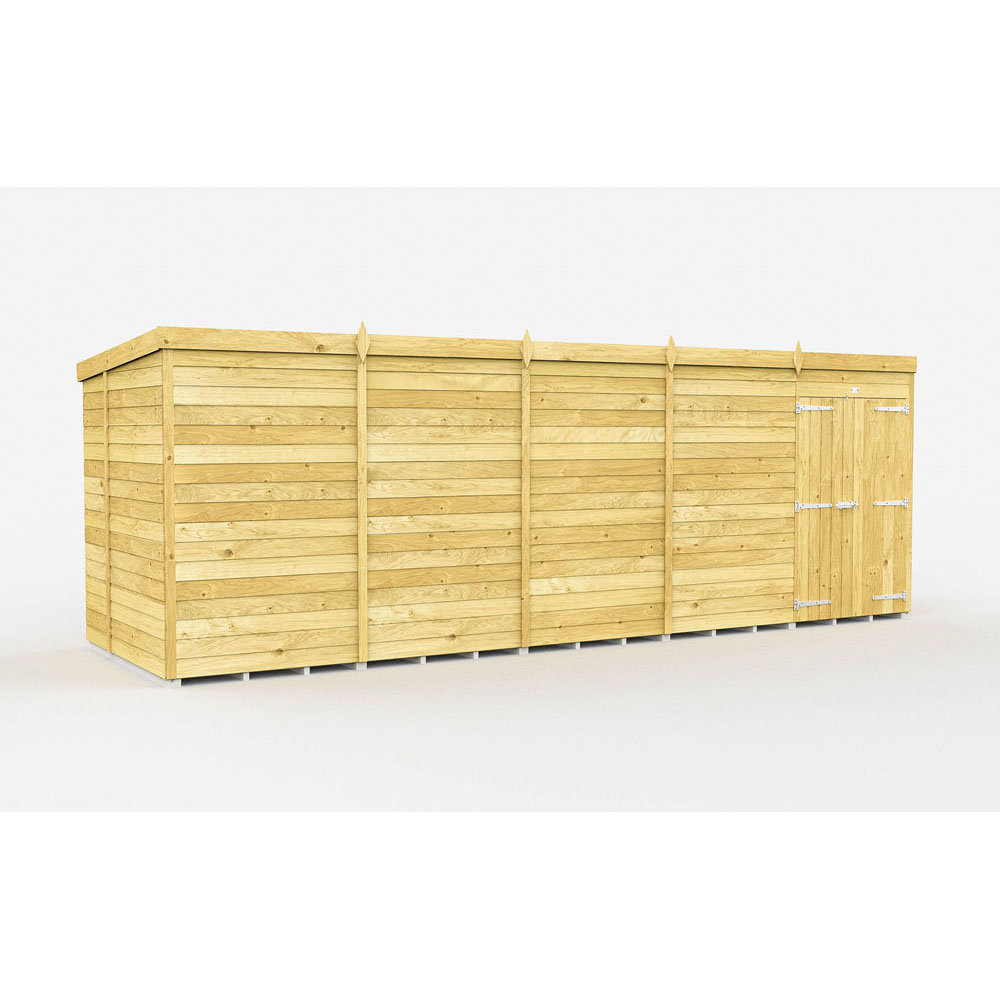 20ft x 7ft Pent Shed - Double Door without Windows