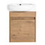 Comptoir de salle de bain mural compact - 16 po, portes à fermeture en douceur, lavabo pour petites salles de bain avec portes en céramique, portes de fermeture
