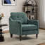 Fauteuil rembourré avec accoudoirs carrés et capitonnés-579925428