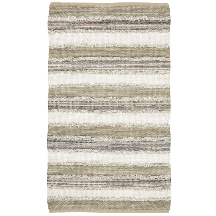 Bester Handwoven Cotton Green Area Rug