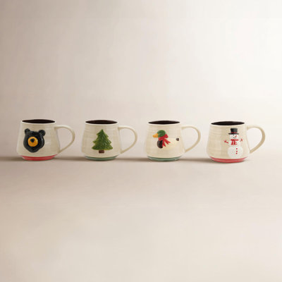 Embossed Icon Stoneware Mug Mix