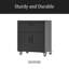 Armoire à outils en métal robuste et durable pour le garage avec roues - Armoire de rangement mobile robuste avec 1 tiroir et 2 portes verrouillables, armoire de rangement à outils roulante