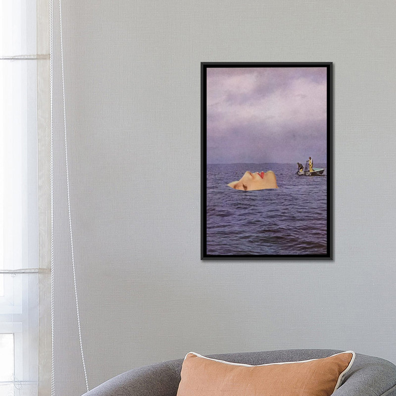 Richard Vergez " Undercurrent " by Richard Vergez, 26" H x 18" W x 1.5" D, Black Framed Canvas, No Mat